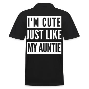 Je suis mignonne comme ma tante - Polo Homme - noir - Dos - Kai (181cm)