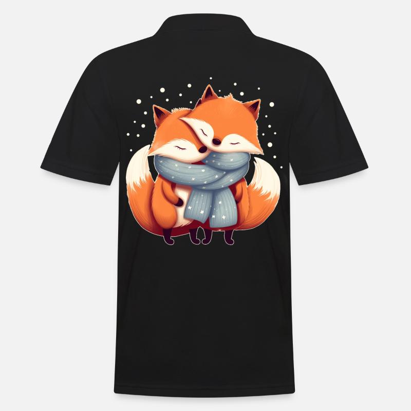 Fuchs Paar - Männer Poloshirt - Schwarz