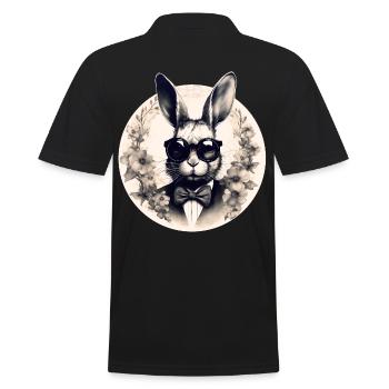 Cooler Hase mit Sonnenbrille - Männer Poloshirt - Schwarz - Hinten - Kai (181cm)