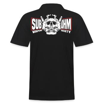 sub ohm vape totenkopf mit akkuträger shirt - Männer Poloshirt - Schwarz - Hinten - Kai (181cm)