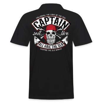 captain shirt with pirate - Men's Polo Shirt - black - Back - Kai (181cm)