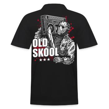 old school shirt old school hiphop - Men's Polo Shirt - black - Back - Kai (181cm)