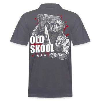 old school shirt old school hiphop - Men's Polo Shirt - charcoal grey - Back - Nico (186cm)