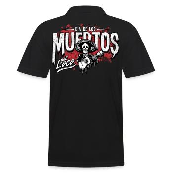 day of the dead mariachi - Men's Polo Shirt - black - Back - Kai (181cm)