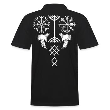 Wikinger Tattoo Design Nordische Mythologie - Männer Poloshirt - Schwarz - Hinten - Kai (181cm)