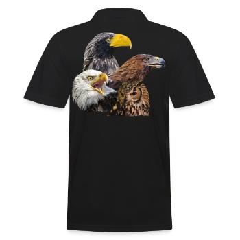 Greifvögel - Männer Poloshirt - Schwarz - Hinten - Kai (181cm)