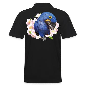 Hyacinth Macaw - Men's Polo Shirt - black - Back - Kai (181cm)