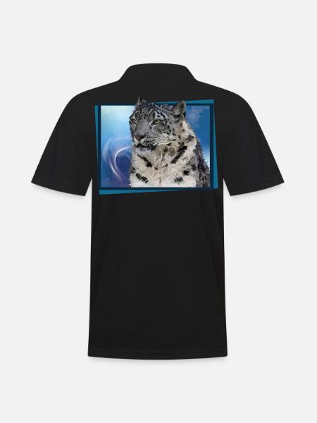 Schneeleopard - Männer Poloshirt - Schwarz