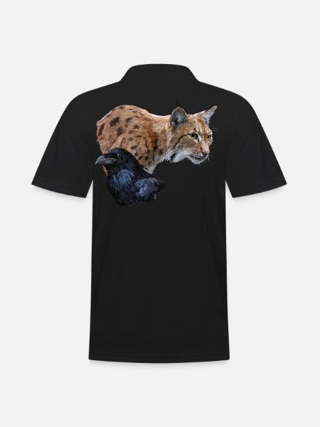 Luchs und Rabe - Männer Poloshirt - Schwarz