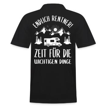 Rentner Wohnmobil Rente Camper Camping Geschenk - Männer Poloshirt - Schwarz - Hinten - Kai (181cm)