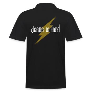 Jesus is Lord - Christian - Men's Polo Shirt - black - Back - Kai (181cm)