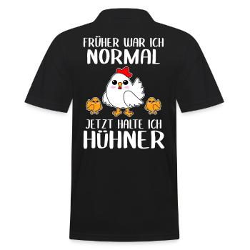 Huhn Hühner Hahn Bauernhof Landwirt Bauer Geschenk - Männer Poloshirt - Schwarz - Hinten - Kai (181cm)