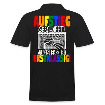 Einschulung Schulkind Fußball Schulanfang Geschenk - Männer Poloshirt - Schwarz - Hinten - Kai (181cm)