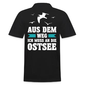 Ostsee Moin Meer See Urlaub Norden Möwen Geschenk - Männer Poloshirt - Schwarz - Hinten - Kai (181cm)