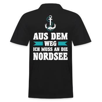 Nordsee Meer Anker Urlaub Norden See Geschenk - Männer Poloshirt - Schwarz - Hinten - Kai (181cm)