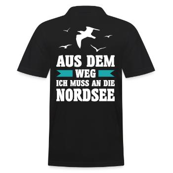 Nordsee Meer Möwe Möwen Urlaub Norden See Geschenk - Männer Poloshirt - Schwarz - Hinten - Kai (181cm)