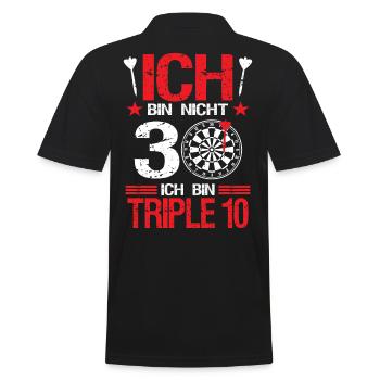 Dart Darts Dartscheibe 30.Geburtstag Geschenk - Männer Poloshirt - Schwarz - Hinten - Kai (181cm)