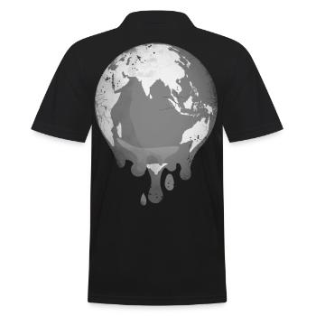 Planet Erde schmilzt durch Klimawandel - Männer Poloshirt - Schwarz - Hinten - Kai (181cm)