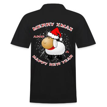 Christmas sheep sheep sheep - Men's Polo Shirt - black - Back - Kai (181cm)