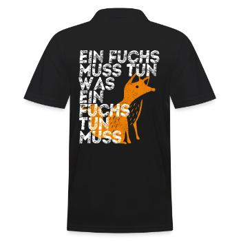 A fox must do what a fox needs to do - Men's Polo Shirt - black - Back - Kai (181cm)