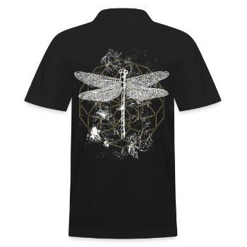 Libellule Ornement Or Blanc - Polo Homme - noir - Dos - Kai (181cm)