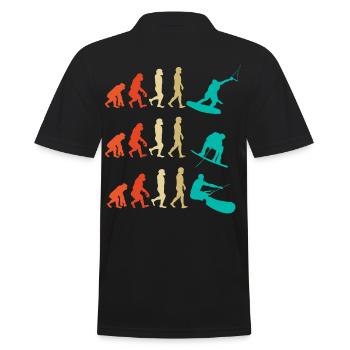 Wakeboarding Evolution Geschenk - Männer Poloshirt - Schwarz - Hinten - Kai (181cm)