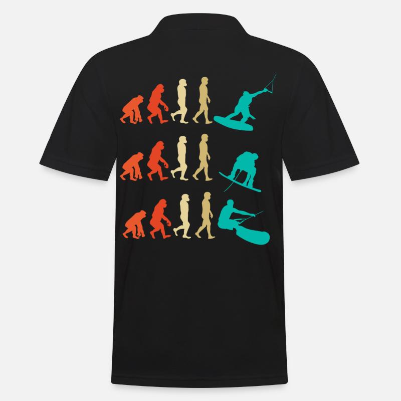 Wakeboarding Evolution Geschenk - Männer Poloshirt - Schwarz