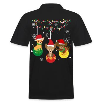 Hund Weihnachten - Männer Poloshirt - Schwarz - Hinten - Kai (181cm)