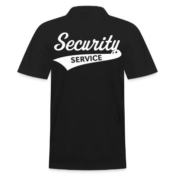 Security Service (Sicherheit / Team) - Männer Poloshirt - Schwarz - Hinten - Kai (181cm)