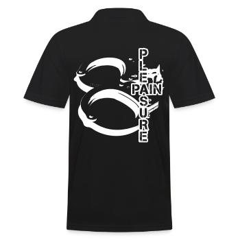 Schmerzen genießen BDSM Handschellen - Männer Poloshirt - Schwarz - Hinten - Kai (181cm)