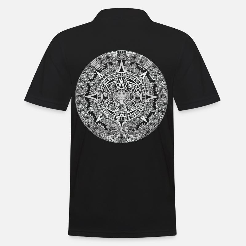 Azteken Aztekischer Kreis - Männer Poloshirt - Schwarz