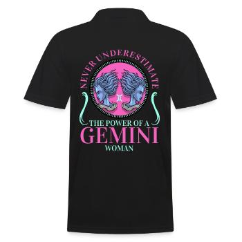 Signe astrologique anniversaire Gémeaux - Polo Homme - noir - Dos - Kai (181cm)