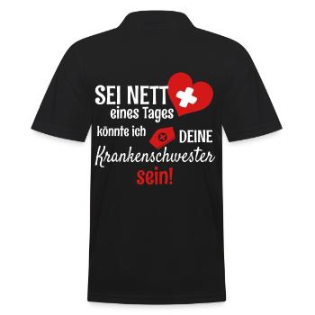 nurse - Men's Polo Shirt - black - Back - Kai (181cm)