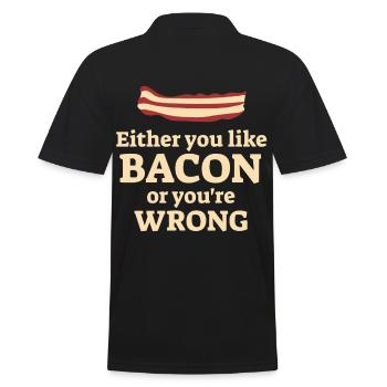 Speck Bacon - Männer Poloshirt - Schwarz - Hinten - Kai (181cm)