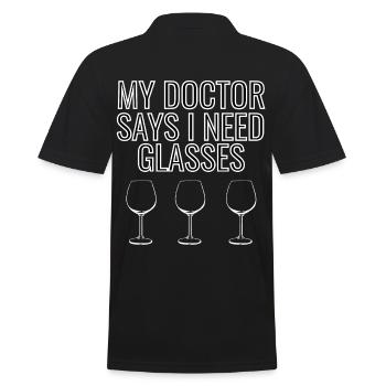 Wine wine glass wine glasses glasses glasses - Men's Polo Shirt - black - Back - Kai (181cm)