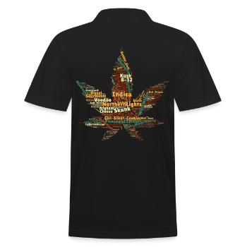 Variétés de cannabis nom de chanvre souche feuille de chanvre - Polo Homme - noir - Dos - Kai (181cm)