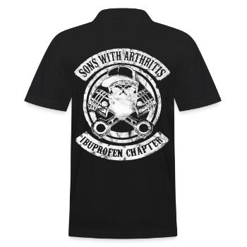 Sons with Arthritis weiß Retro Männer Sohn Biker - Männer Poloshirt - Schwarz - Hinten - Kai (181cm)