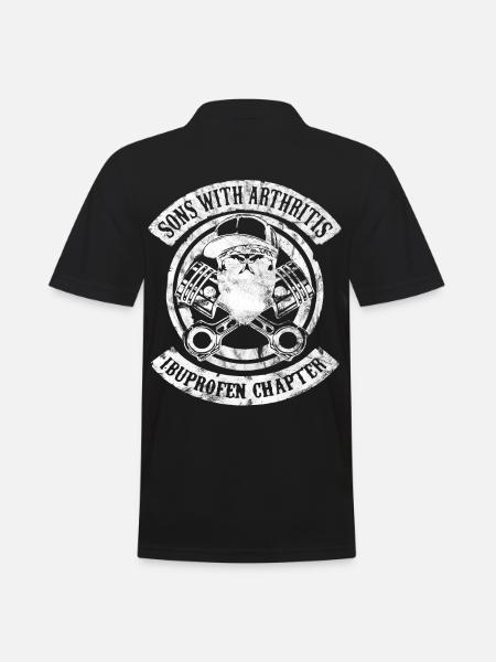 Sons with Arthritis weiß Retro Männer Sohn Biker - Männer Poloshirt - Schwarz