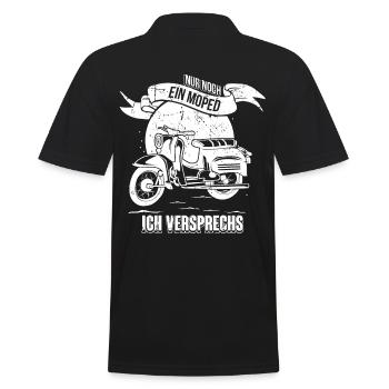 Ostalgie Schwalbe Simson Suhl Moped - mir reichts - Männer Poloshirt - Schwarz - Hinten - Kai (181cm)