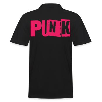 Punk Glitch Typo Neon - Men's Polo Shirt - black - Back - Kai (181cm)