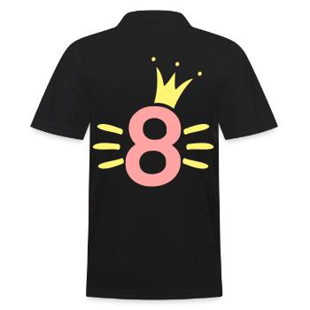8th Birthday Crown - Men's Polo Shirt - black - Back - Kai (181cm)