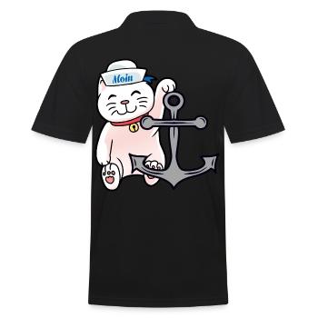 Sailors Cat Cats Sailor Anchor Maritime - Polo Homme - noir - Dos - Kai (181cm)