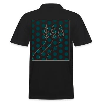 Pflanzenmuster Punkte - Männer Poloshirt - Schwarz - Hinten - Kai (181cm)