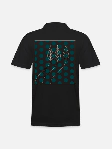 Plant Pattern Dots - Men's Polo Shirt - black