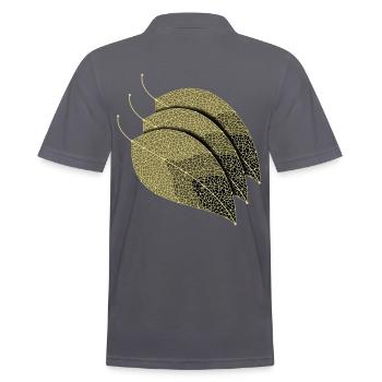 Leaves Decorative - Men's Polo Shirt - charcoal grey - Back - Nico (186cm)