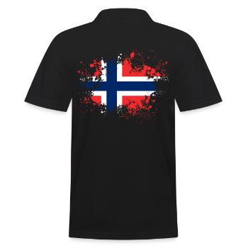 Norway Norway flag patch gift idea - Men's Polo Shirt - black - Back - Kai (181cm)