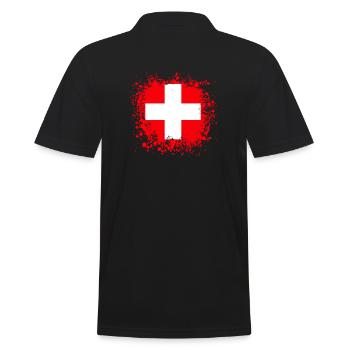 Switzerland Switzerland flag gift idea - Men's Polo Shirt - black - Back - Kai (181cm)