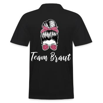Team Braut Cool Junggesellinnenabschied - Männer Poloshirt - Schwarz - Hinten - Kai (181cm)