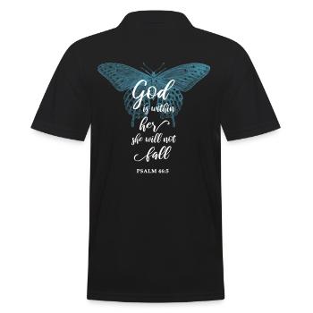 Bibelvers Christlich Religiöser Spruch - Männer Poloshirt - Schwarz - Hinten - Kai (181cm)