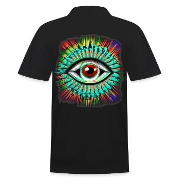 Oeil Psychédélique - Polo Homme - noir - Dos - Kai (181cm)